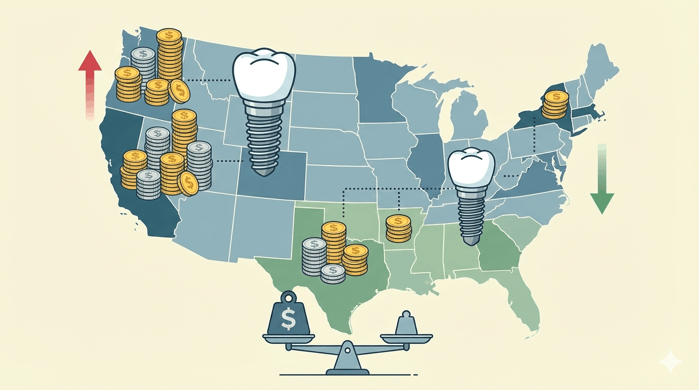 dental implant costs across the US